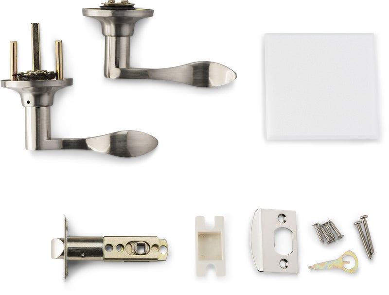 Berlin Modisch Passage Lever Door Handle [Non-Locking Lever Set] for Hallway Doors or Closets with a Satin Nickel Finish, Reversible for Right & Left Side, Classic Series - Image 4